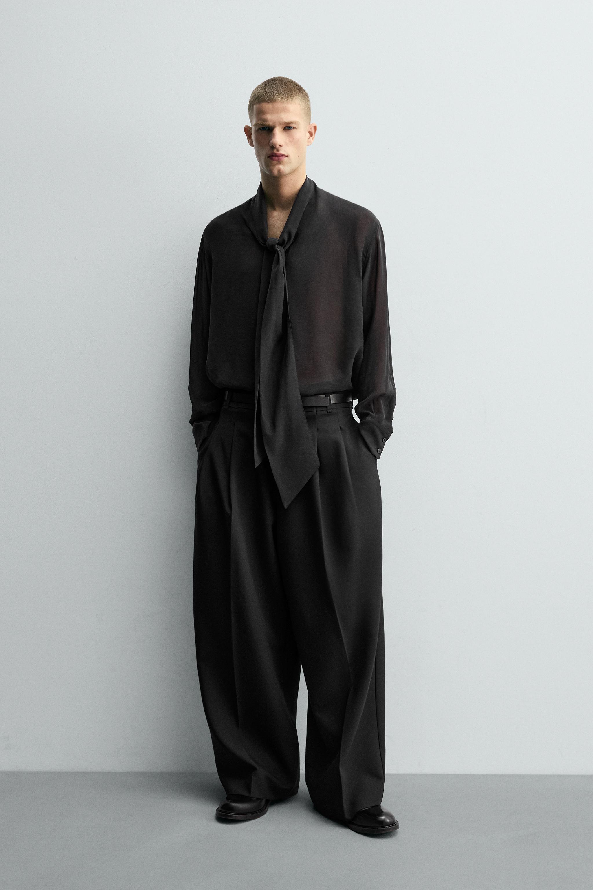 SEMI-SHEER BOW SHIRT